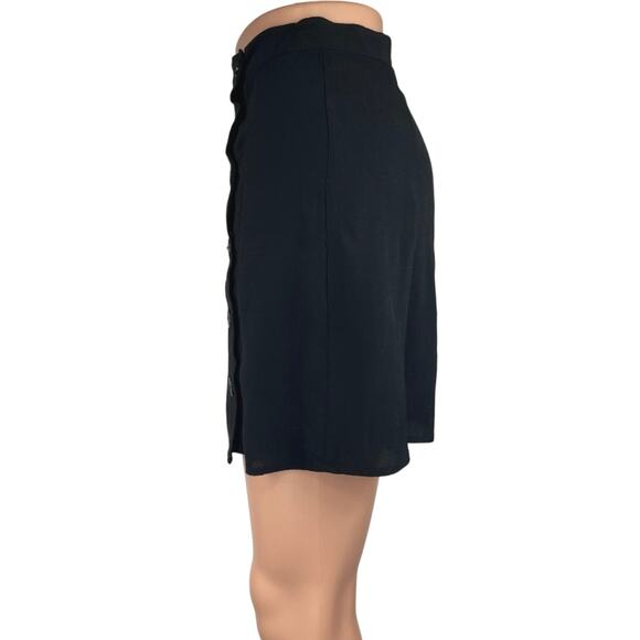 Tobi Women's Black High Waisted Button Front Lightweight A Line Mini Skirt Sz S - Picture 2 of 5